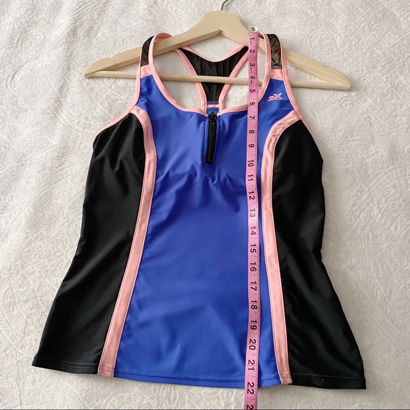 Pink Black and Blue Swimsuit / Fitness Top - Picture 3 of 6